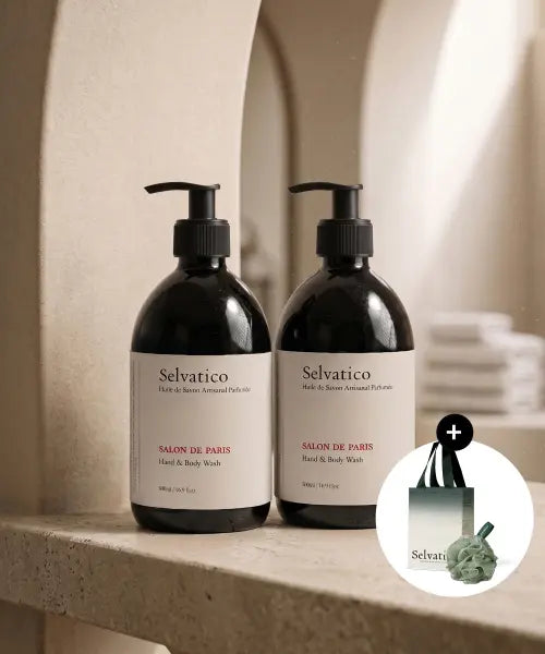 [SELVATICO] Hand & Body Wash 500ml + 500ml / 핸드\u0026바디워시 500ml+500ml (GIFT 샤워퍼프+쇼핑백)