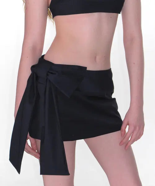 [CRANK] RIBBON MICRO SKIRT_NAVY / 리본 마이크로 스커트_네이비