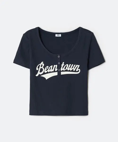 [SPAO] BEANTOWN Henley Short Sleeve T-Shirt / BEANTOWN 헨리넥 반팔티_SPRPG24G53