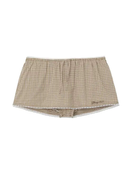 [GLOWNY] G CLASSIC LACE-UP MINI SKIRT (BEIGE)