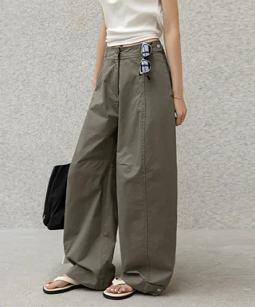 [FRENCHCHIC] Brezna Snap Button Balloon Wide Pants_F6H516PT / 브제나 스냅버튼 벌룬 와이드 팬츠_F6H516PT