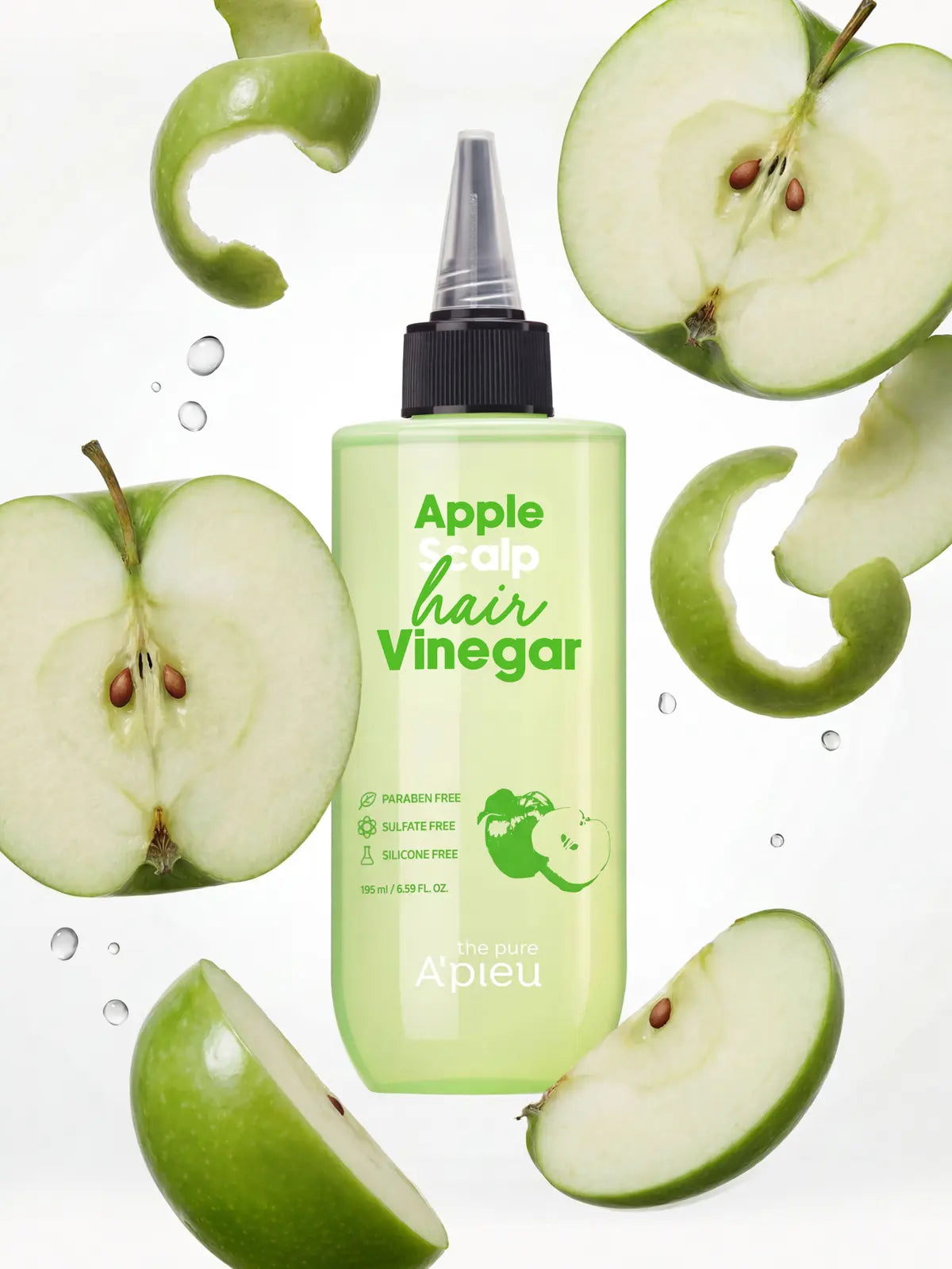 [Apieu_ThePure] Apieu The Pure Apple Scalp Hair Vinegar 195 ml / 어퓨 더퓨어 청사과 스칼프 헤어식초 195 ml