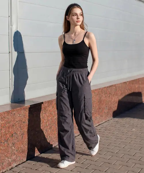 [TESLA] Women's Lightweight Two-Way Wide Banding Cargo String Pants / 여성 경량 투웨이 와이드 밴딩 카고 스트링 팬츠