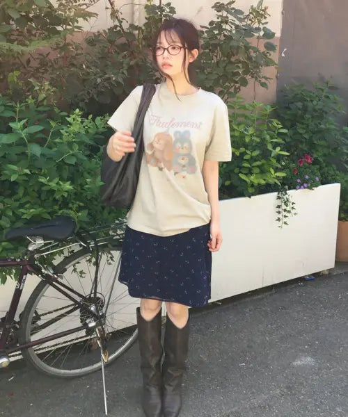 [TTUDEMENT] TTUDDI FRIENDS T-SHIRT_BEIGE