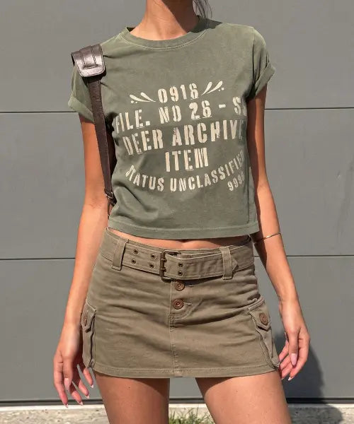 [DEARMYDEER] VINTAGE INDEX PIGMENT T-SHIRT (KHAKI) / 빈티지 인덱스 피그먼트 티셔츠 (카키)