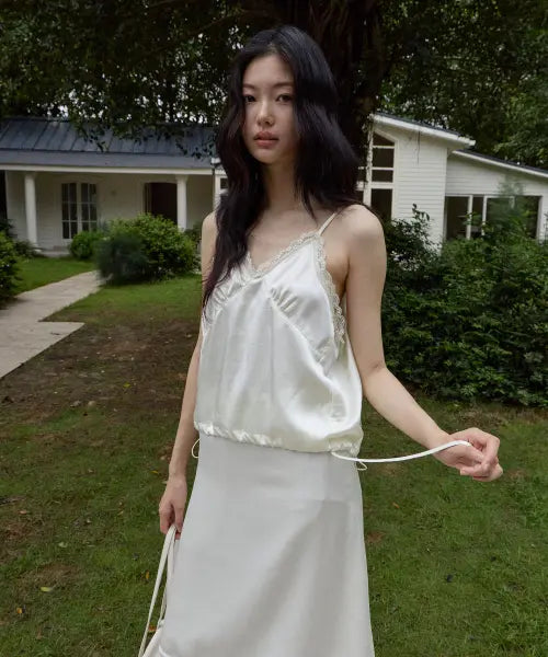 [MOOD INSIDE WOMAN] Satin String Sleeveless Top_Cream / (woman) 새틴 스트링 슬리브리스_Cream