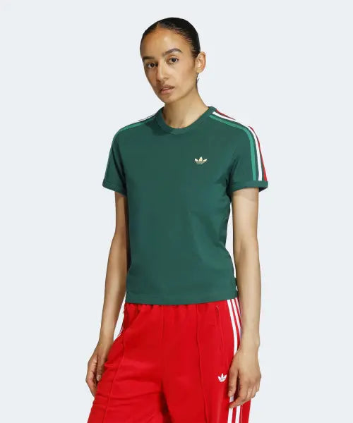 [ADIDAS] 3S TEE SLIM         DRKGRN/BGREEN/WHITE/ / 3-스트라이프 슬림 티셔츠 - 다크그린 / KE9384