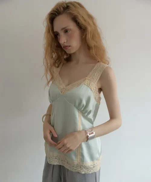 [ASURA] MOON SATIN TOP (MINT)