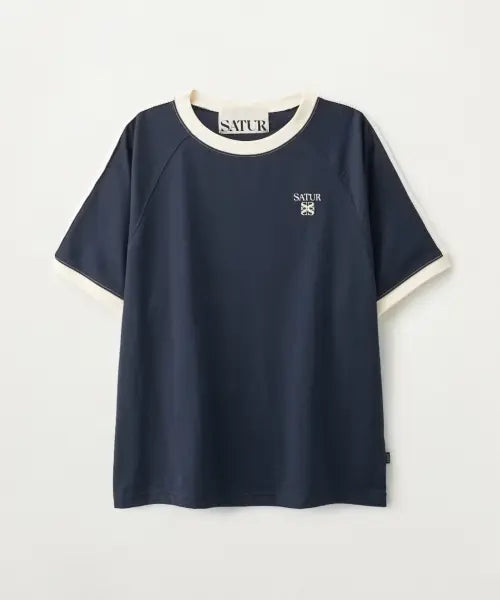 [SATUR] Lawton Ringer T-Shirt Navy / 로턴 링거 반팔 티셔츠 네이비