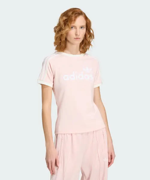 [ADIDAS] Linear Cali Graphic Tee - Sandy Pink/White / 리니어 캘리 그래픽 티 - 샌디핑크:화이트 / KS9293