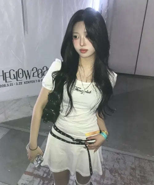 [FANCY CLUB] COTTON FLARE MINI DRESS (WHITE) F26QD062 / 코튼 플레어 미니 원피스 (WHITE) F26QD062