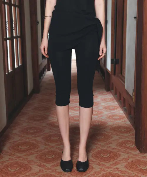 [SIYAZU] SIPT7207 Cotton Summer Leggings_Black / SIPT7207 코튼 썸머 레깅스_Black