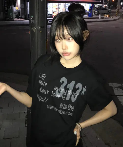 [MIMTHEWARDROBE] 313 Printed T-Shirt_Black / 313 프린팅 티셔츠_블랙