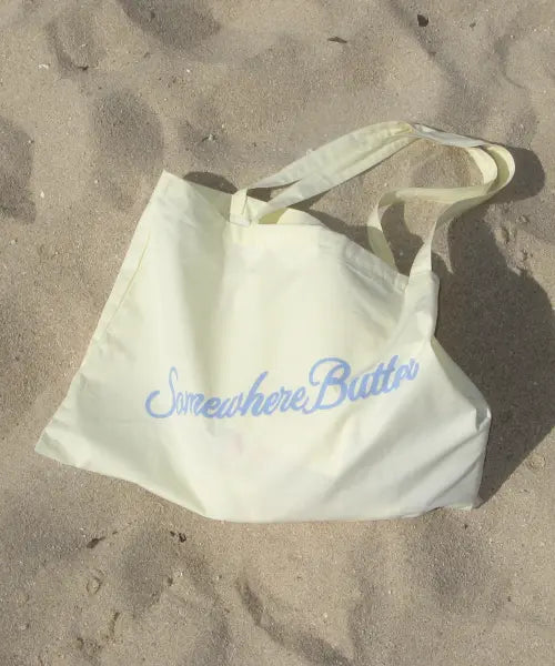 [SOMEWHEREBUTTER] Bold Logo Cotton Bag - Lemon