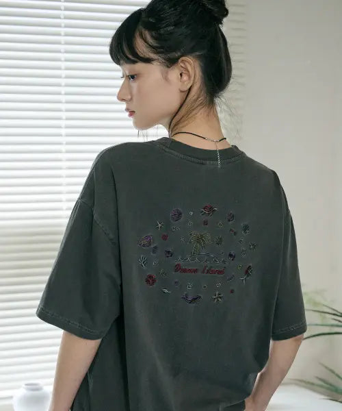[CPGN STUDIO] Dream Island Pigment Short Sleeve T-Shirt Smoke Black / 드림 아일랜드 피그먼트 반팔티 스모크블랙