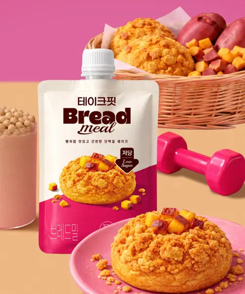 [TAKE-FIT] Takefit Bread Meal Sweetpotato Soboro Protein Shake 7 Pack / 브레드밀 고구마 소보로 단백질 쉐이크 45g x 7개