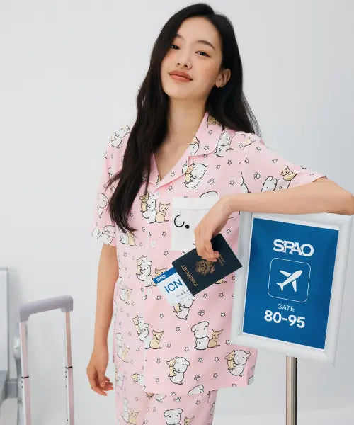 [SPAO] [GANAD] / [가나디] 반팔 파자마(PINK)_SPPPG25U06