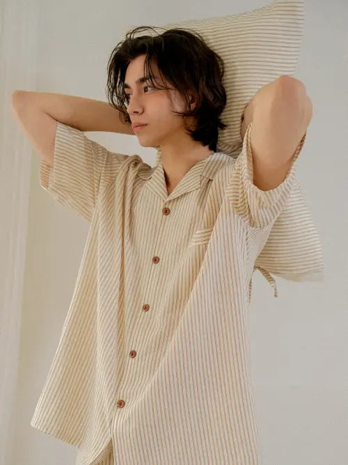 [TESER] [uni] Nutty Seersucker Short Sleeve Pajama Set / [uni] 넛티 시어서커 반팔 잠옷 세트