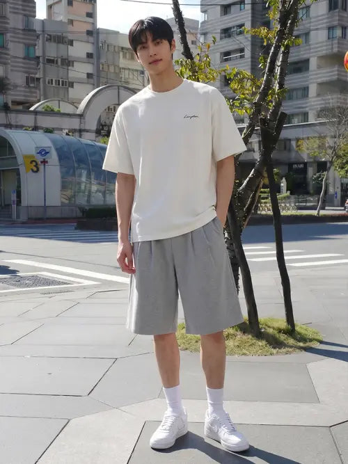 [HANGTEN] Unisex Double Face Bermuda Fit Pants / 공용 더블페이스 버뮤다 핏 팬츠_055(10570-037-404-07)