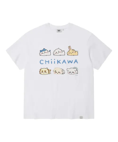 [WACKY WILLY] Woobies Friends Graphic T-Shirt White / 먼작귀 친구들 그래픽 반팔티셔츠 화이트