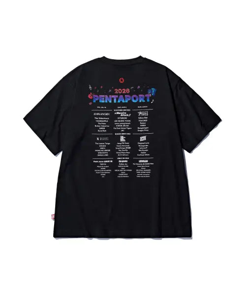 [DISCUS ATHLETIC] 2026 PENTAPORT Lineup T-shirt Black / 2026 PENTAPORT 라인업 티셔츠 블랙