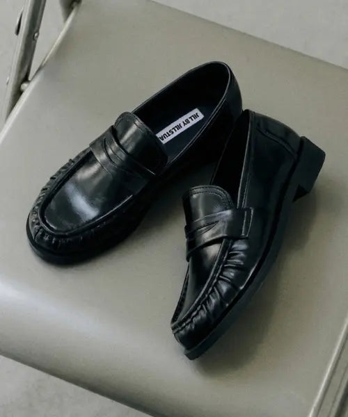 [JILL BY JILLSTUART] ROY Black Shirring Loafers / [로이] 블랙 셔링 로퍼