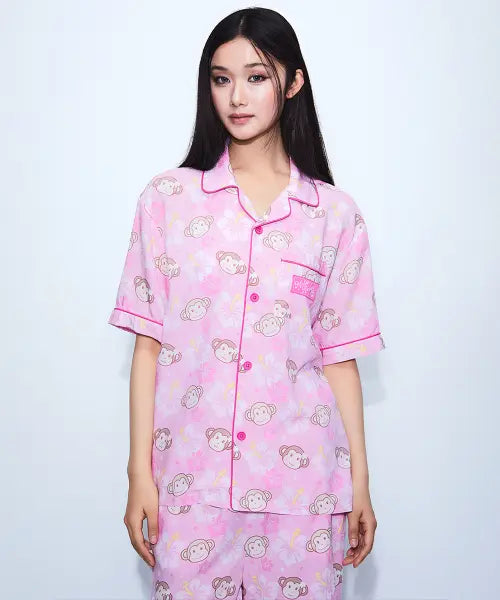 [SPAO] Myfavearchive Tropical Short Sleeve Pajamas (Pink) / [마이페이브아카이브] 트로피컬 반팔 파자마(Pink)_SPPPG37U11