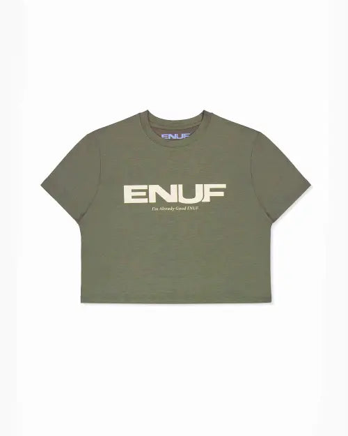 [ENUF] Amazon Khaki Short-Sleeve Cropped T-Shirt / 아마존 카키 반팔크롭