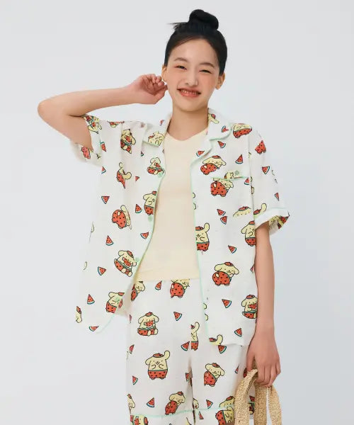 [SPAO] [Sanrio Characters] Short Sleeve Pajamas (Yellow) / [산리오캐릭터즈] 반팔 파자마(YELLOW)_SPPPG25U01