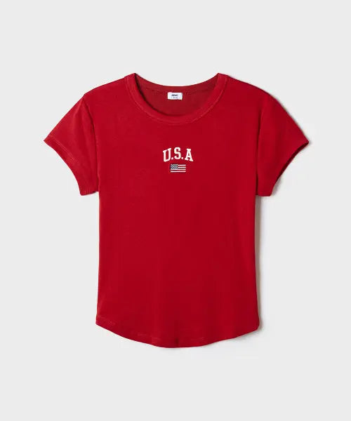 [SPAO] USA Slim Fit Short Sleeve T-Shirt / USA 슬림핏 반팔티 (RE)_SPRPG37G53