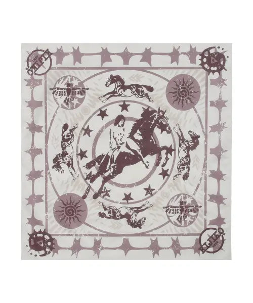 [KIJIKO] Vintage Western Bandana Ivory / ke910. Vintage Western Bandana Ivory