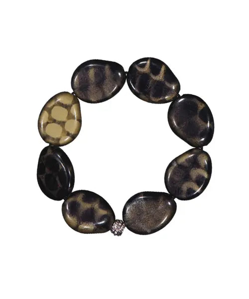 [PREFERPREFER] Leopard Pebble Bracelet (Black)