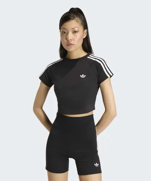 [ADIDAS] SST BABY TEE        BLACK/BLACK/WHITE / 슈퍼스타 베이비 티셔츠 - 블랙 / KG3700