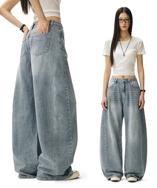 [DECET WOMEN] Linen Like Barrel Jeans / [린넨라이크]Linen Like Barrel Jeans DCWPT029LIGHTBLUE