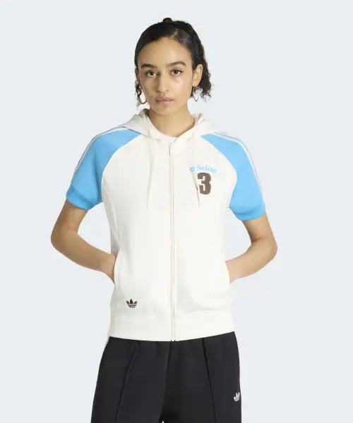 [ADIDAS] SUPERSTAR TT SS     OWHITE/APSKRU / 빈티지 슈퍼스타 숏 슬리브 트랙탑 - 화이트:스카이러쉬 / KW2087