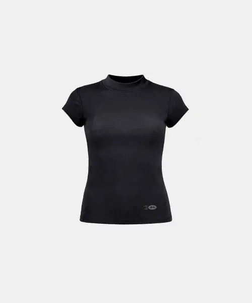 [BADBLOOD] Everyday Mock-Neck Short Sleeve T-Shirt - Black