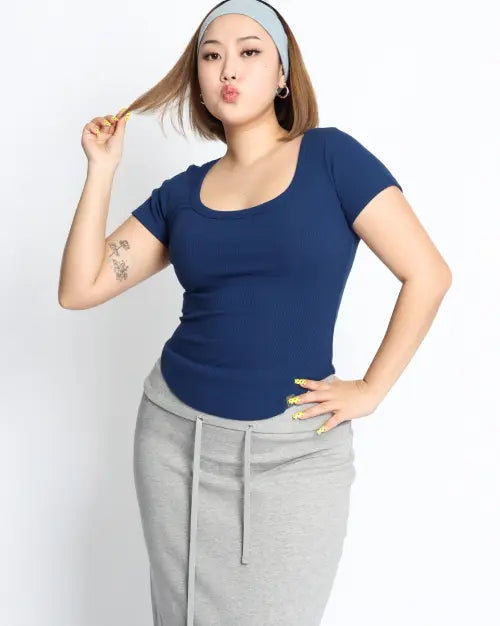 [COOLSIS] CS HALF BASIC U TOP-046 (BLUE)
