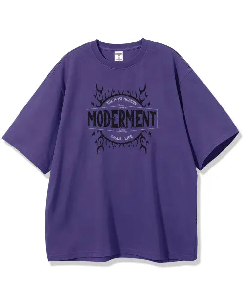 [MODERMENT] Real over fit blaze short-sleeve T-Shirt [violet] / 리얼오버핏 블레이즈 반팔 티셔츠 [바이올렛]