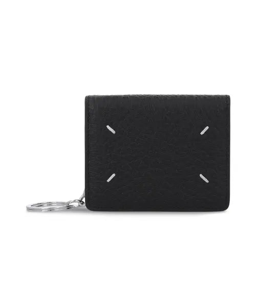 [MAISON MARGIELA] 4-Stitch Card Holder Keychain - Black / 4 스티치 키링 카드 홀더 - 블랙 / S56UI0128P4455T8013