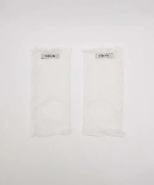 [ROLAROLA] OPEN TOE LACE LEG WARMER WHITE
