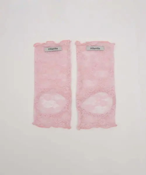 [ROLAROLA] OPEN TOE LACE LEG WARMER PINK