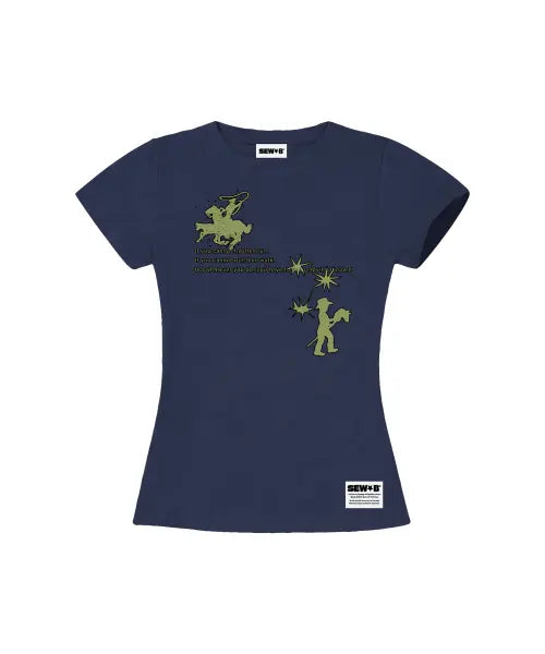 [SEW-B] Gree Semi Crop Short Sleeve T-Shirt [Navy] / gree 세미크롭 반팔티 [네이비]