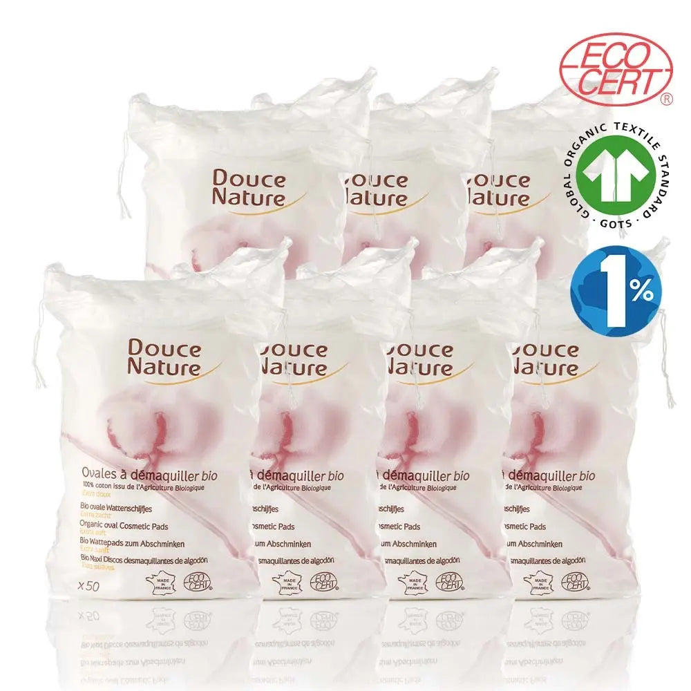 [Douce Nature] DusNaturs 100% Organic Cotton Cleansing Cotton Pads (50 sheets x 7 packs) / 두스나뚜르 유기농 순면 100% 클렌징용 화장솜 50매 x7개