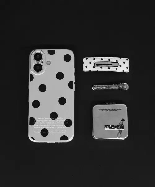 [KIMHACHAN] [iPhone 17] Dot Lettering Matte Silver TPU Case- White/Black/Mint / [아이폰 17] 도트 레터링 매트 실버 TPU 케이스 - 화이트/블랙/민트