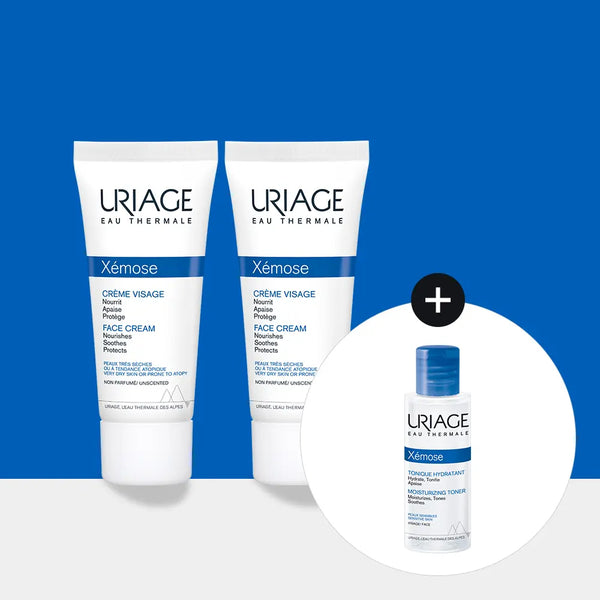[uriage] Uriage Xemose Face Cream Set (2 x 40ml + 50ml Toner Gift) / [진정영양/장벽크림] 유리아쥬 제모스 페이스 2입 기획 (40ml+40ml+제모스토너 50ml 증정)