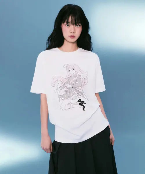 [SPAO] [miigo] Short Sleeve T-Shirt (White) / [miigo] 반팔 티셔츠(WHITE)_SPRLG25U20