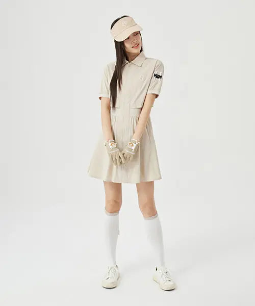 [GOLDEN BEAR] Women's Full-zip Collar Dress G5UAM26221BEX / (W) Full-zip Collar Dress G5UAM26221BEX
