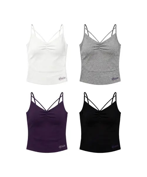 [BLACK PURPLE] Vella Strap Sleeveless / [2PACK]벨라 스트랩 나시 Vella Strap Sleeveless