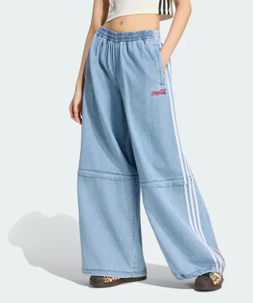 [ADIDAS] Adidas x Coca-Cola Adilette Firebird Denim Track Pants KY7557 / 아디다스X코카콜라 아딜레늄 파이어버드 데님 트랙 팬츠 KY7557