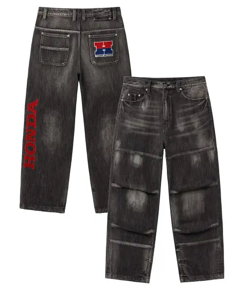 [PHYPS MOTORCYCLE] Vintage Biker Wide Jean Black